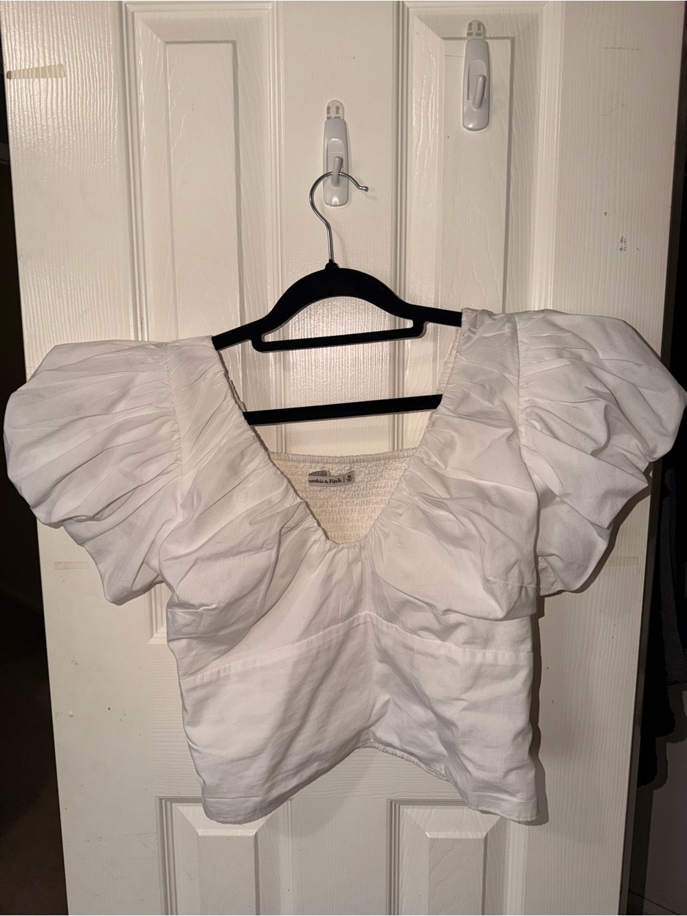 White Puff Sleeve Women's Top - Abercrombie & Fitch